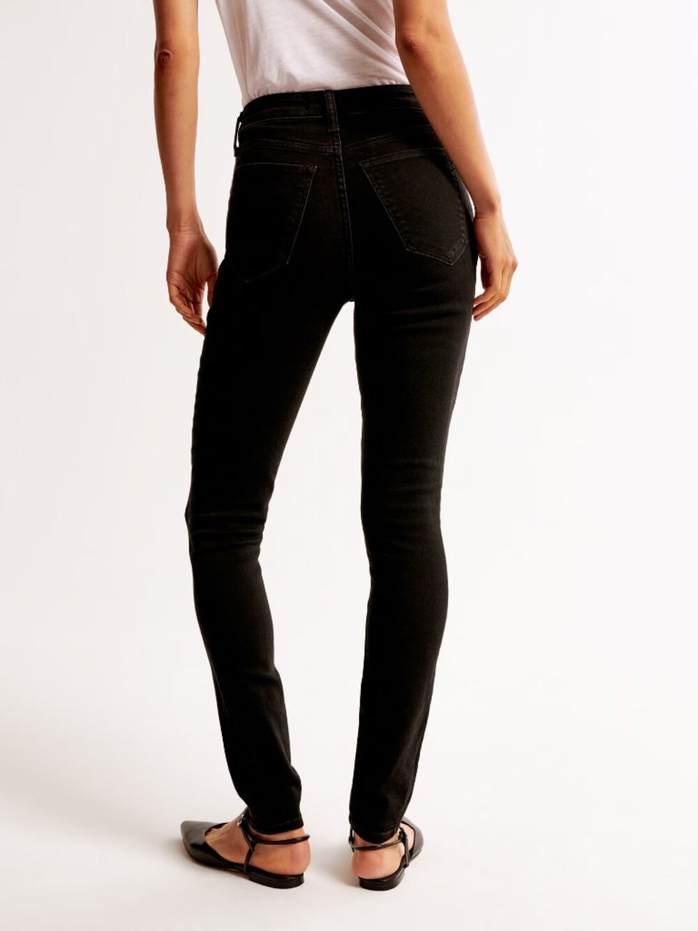 NWT Abercrombie & Fitch High Rise Super Skinny Ankle Jeans black, size 32L